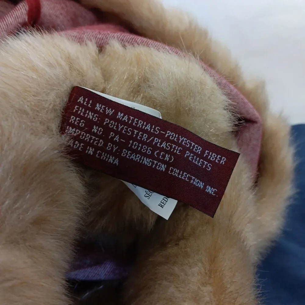 The Bearington Collection Virginia 1072 Plush Teddy Bear Christmas Holiday